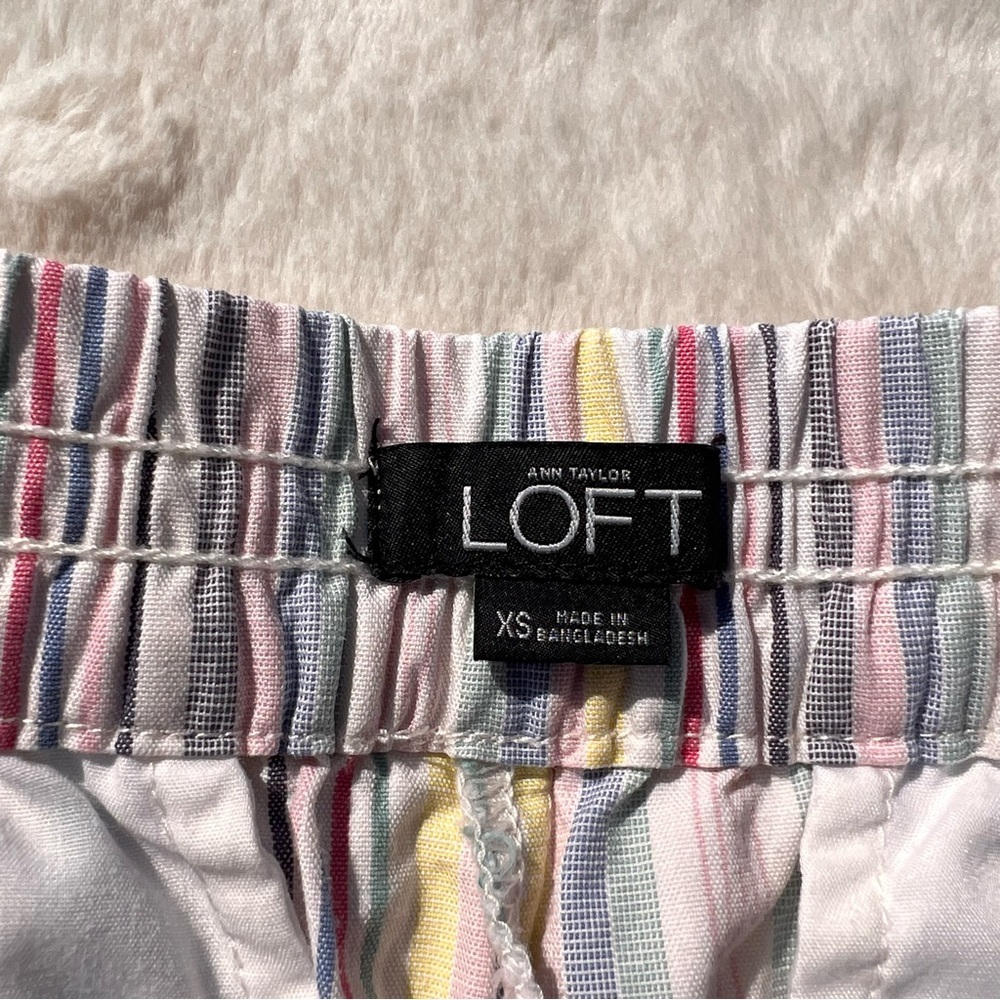 LOFT Striped Drawstring Shorts Pastel Pull On XS - Picture 6 of 6